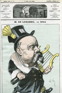 Tegneserie af Viscount de Lorgeril, fransk politiker. Cover i "" L