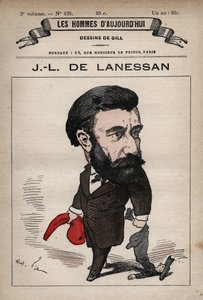 Tegneserie af Jean Marie Antoine de Lanessan (1843-1919) engelsk statsmand fra 