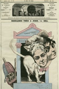 Tegneserie af damerne Louise Theo og Anna Judic, sangere i et skuespil af Jacques Offenbach (1819-1880), komponist. Cover i "" L