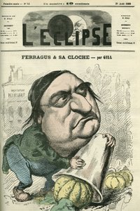 Louis Ulbach dit Ferragus (1822-1889), chefredaktør for avisen "La Cloche", fransk forfatter og journalist. Cover i "" L