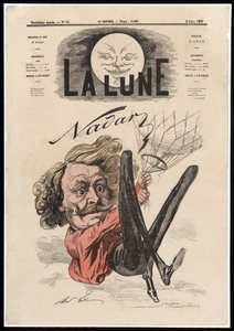 Nadar. Pub. 1867 (farvet litografi) af Andre Gill
