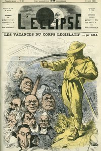 På helligdage for det lovgivende korps forlader deputerede fra nationalforsamlingen Palais Bourbon. Cover i "" L