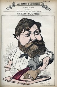 Portræt af Alexis Bouvier (1836-1892), fransk populær romanforfatter og dramatiker. Tegnefilm af Gill, Paris. af Andre Gill