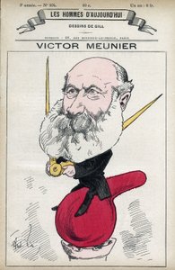 Portræt af Amedee-Victor Meunier (1817-1894), en videnskabelig journalist, han Iuvra i populariseringen af videnskaben. Tegnefilm af Gill, Paris. af Andre Gill