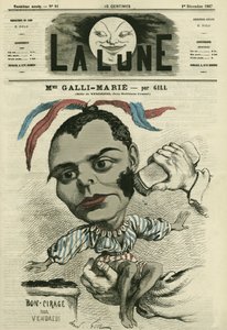 Portræt af Celestine Galli-Marie (Galli Marie) (1840-1905), fransk sangerinde for Opera-Comique. Tegnefilm af Gill, i "La Lune", 1. december af Andre Gill