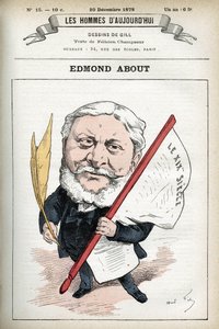 Portræt af Edmond About (1828-1885), fransk romanforfatter, dramatiker og kunstkritiker. Tegnefilm af Gill, Paris. af Andre Gill