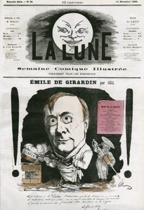 Portræt af Emile de Girardin (1806-1881), fransk journalist. Tegnefilm af Gill, i "Månen", 11. november af Andre Gill