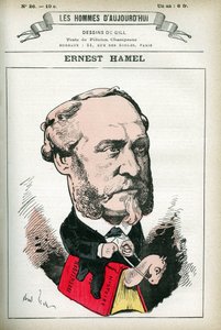 Portræt af Ernest Hamel (1826-1898), fransk advokat og politiker. Tegnefilm af Gill, i "Les Homme d