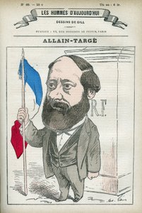 Portræt af Francois Allain-Targe Allain Targe (1832-1902), en fransk advokat, magistrat, journalist og politiker, han var indenrigsminister og finansminister i Gambettas kabinet. Tegnefilm af Gill, Paris.