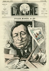 Portræt af Jules Mires (1809-1871), fransk industrimand. Tegnefilm af Gill, i "Månen", 6. oktober af Andre Gill