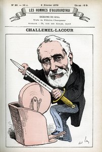 Portræt af Paul-Armand Challemel-Lacour (1827-1896), politiker, diplomat og historiker af fransk filosofi. Tegnefilm af Gill, i "Les Homme d