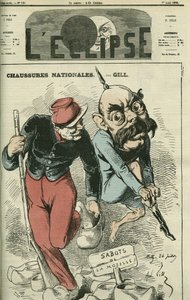 Sko Nationales, Otto von Bismarck (1815-1898) bytter sine støvler med træskoene ved Mosel. Cover i "" L