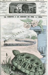 Skildpadden og jernbanen, en illustration af jernbanernes teknologiske fremskridt. Cover i "" L