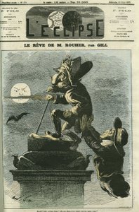 Drømmen om Rouher, Eugene Rouher (1814-1884), politiker, minister for Napoleon III og leder af det bonapartistiske parti, han drømmer om en tilbagevenden af Napoleon III. Cover i "" L