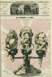 Fusionen, en illustration af forfatningen af forsamlingen, med royalister, bonapartister og republikanere. Cover i "" L