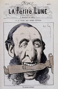 Honningkagemessen, en fremtrædende amatør: Karikatur af Jules Ferry antiklerical - i "Den lille måne""