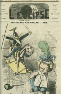 Uhlans! Hulanerne! , et projekt af snore for børn, de er ryttere af den preussiske hær. Cover i "" L