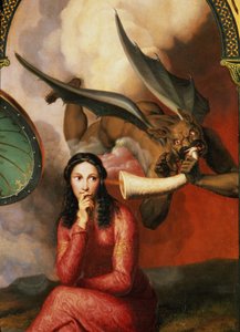 Good and Evil: the Devil Tempting a Young Woman, 1832 detalje af 89709 olie på lærred