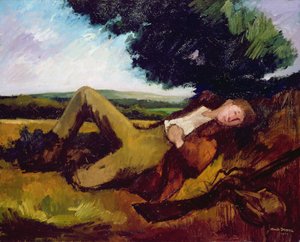 Jægerne hviler eller den sovende jæger, 1929 af Andre Mare