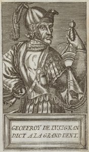Geoffrey af Lusignan, greve af Jaffa og Ascalon, Lord of Vouvant og Mervent af Montcontour og Soubise, illustration fra 