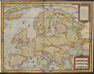 Kort over Europa, André Thevets universelle kosmografi af Andre Thevet