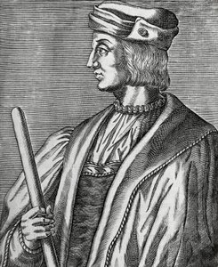 Portræt af Gaston de Foix, hertug af Nemours (1489-1516), gravering fra The True Portraits and Lives of Illustrious Men af Andre Thevet