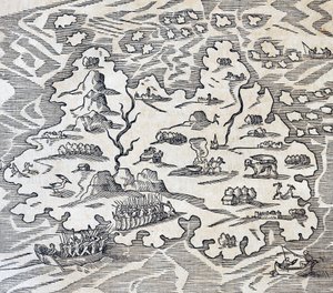 Trinity Island, gravering fra Universal Cosmology, af Andre Thevet (1504-1592), Paris af Andre Thevet