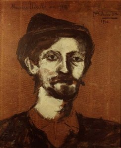 Portræt af Maurice Utrillo (1883-1955) (olie på bord)