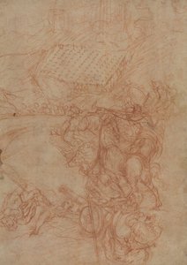 Slaget ved Spoleto, ca. 1575 (rødkridt på papir) af Andrea (1539-1614) Vicentino