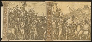 Julius Cæsars triumf [nr. 3 og 4 plus 2 søjler], 1599. af Andrea Andreani