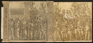 Julius Cæsars triumf [nr. 7 og 8 plus 2 søjler], 1599. af Andrea Andreani