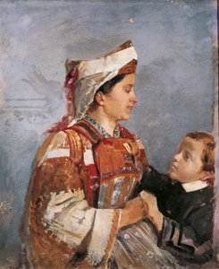 Hustru i albansk kostume af Andrea Cefaly (1827-1907) af Andrea Cefaly