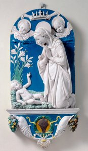 Madonna af liljerne, tilbedelse af barnet af Andrea Della Robbia