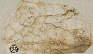 Putto med guirlande