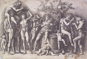 En Bacchanal med en vinpresse, ca. 1475 af Andrea Mantegna