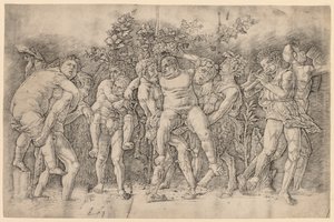 Bacchanal med Silenus. af Andrea Mantegna