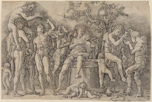 Bacchanal med en vin Vat af Andrea Mantegna