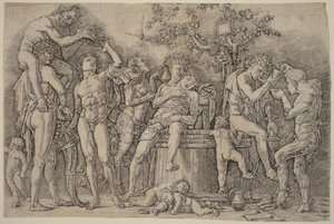 Bacchanal med et vinkar af Andrea Mantegna