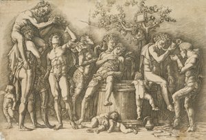 Bacchanal med et vinkar, ca. 1470-90. af Andrea Mantegna