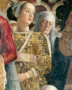 Barbarina Gonzaga, detalje fra Court Wall af Andrea Mantegna (1431-1606), fresco, San Giorgio Castle, Bryllupskammer eller Camera Picta, Mantua af Andrea Mantegna