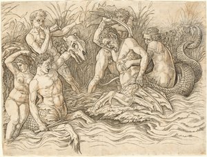 Battle of the Sea Gods [højre halvdel] af Andrea Mantegna