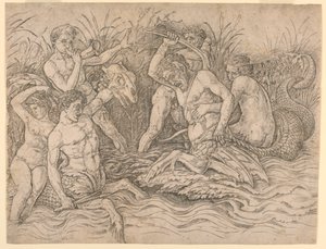 Battle of the Sea Gods, højre halvdel af Andrea Mantegna
