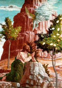 Kristus beder i Oliehaven. Detalje. Predelle af altertavlen i San Zeno de Verona. Maleri (tempera) på træ af Andrea Mantegna (1431-1506) af Andrea Mantegna