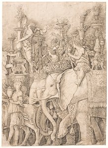Elefanter bærende fakler af Andrea Mantegna