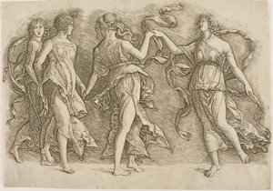 Fire kvinder danser af Andrea Mantegna