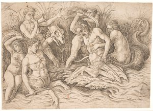 Havgudernes kamp, højre halvdel af Andrea Mantegna