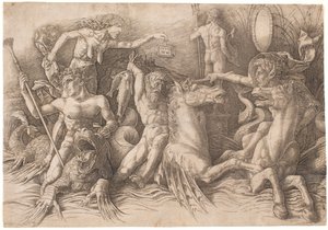 Havgudernes kamp, venstre halvdel af Andrea Mantegna