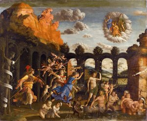 Minerva udstøder lasterne fra dydens have af Andrea Mantegna
