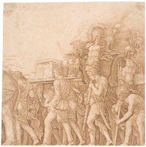 Soldater bærende trofæer af Andrea Mantegna