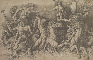 The Battle of the Sea Gods Venstre del af en frise, ca. 1485-88.
